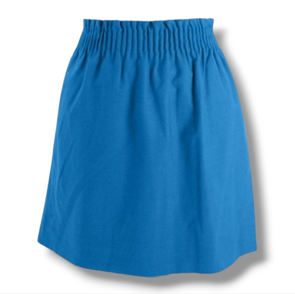 J. CREW Blue Linen-blend Pull-on Mini Skirt with Pockets